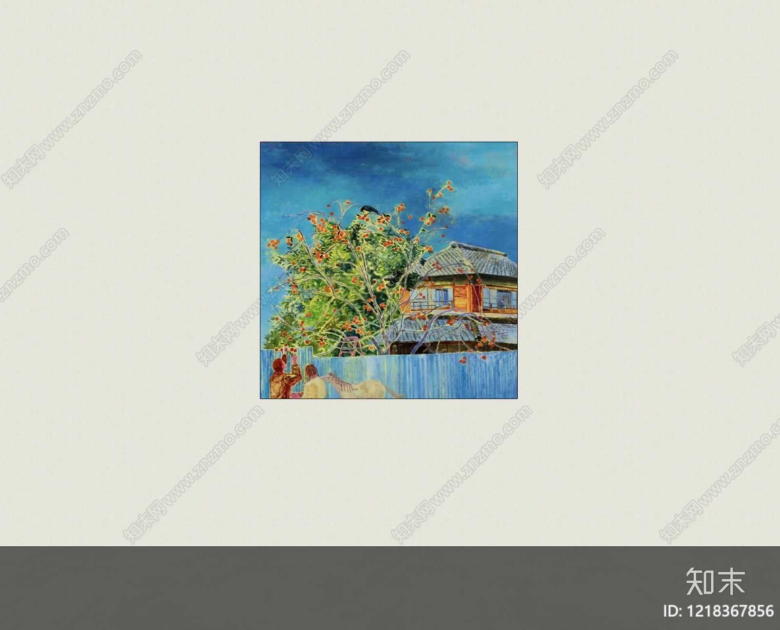 新中式挂画SU模型下载【ID:1218367856】