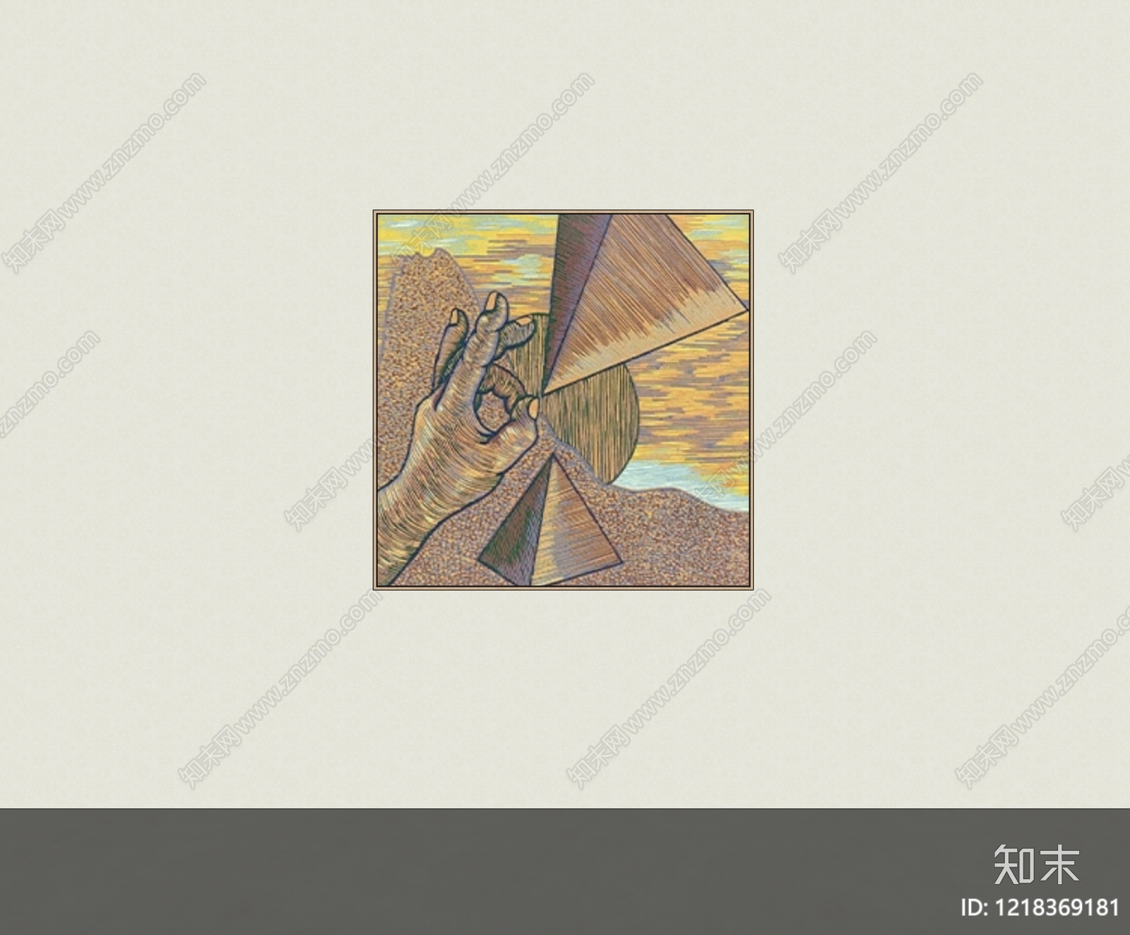侘寂风挂画SU模型下载【ID:1218369181】