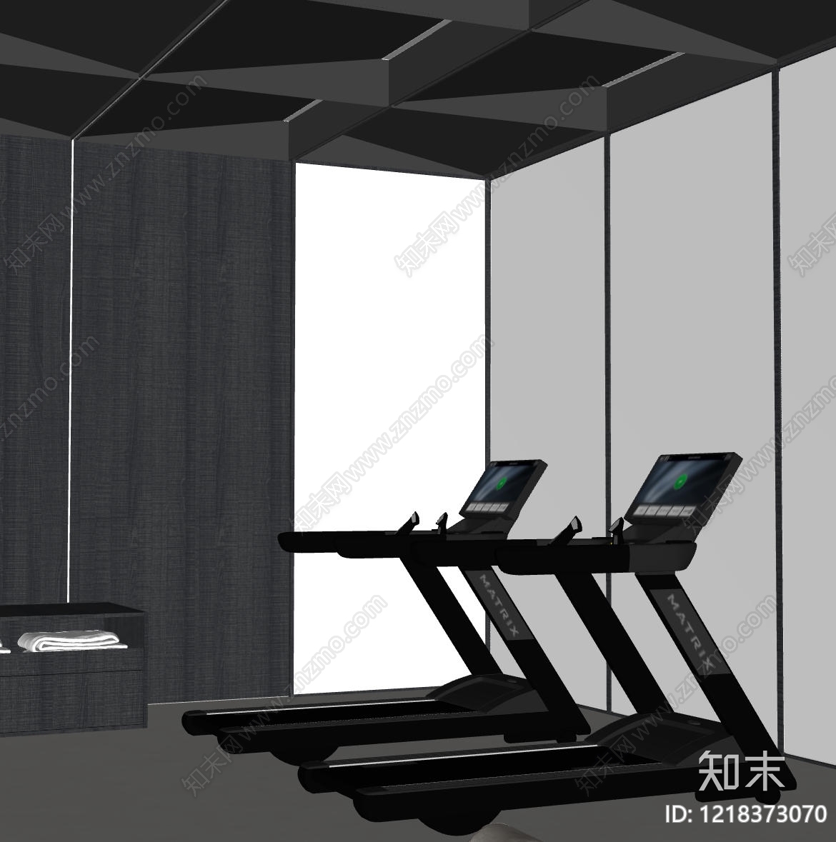 极简健身房SU模型下载【ID:1218373070】