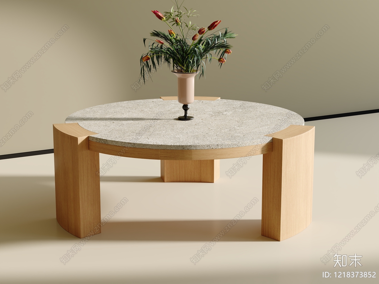 奶油风茶几3D模型下载【ID:1218373852】