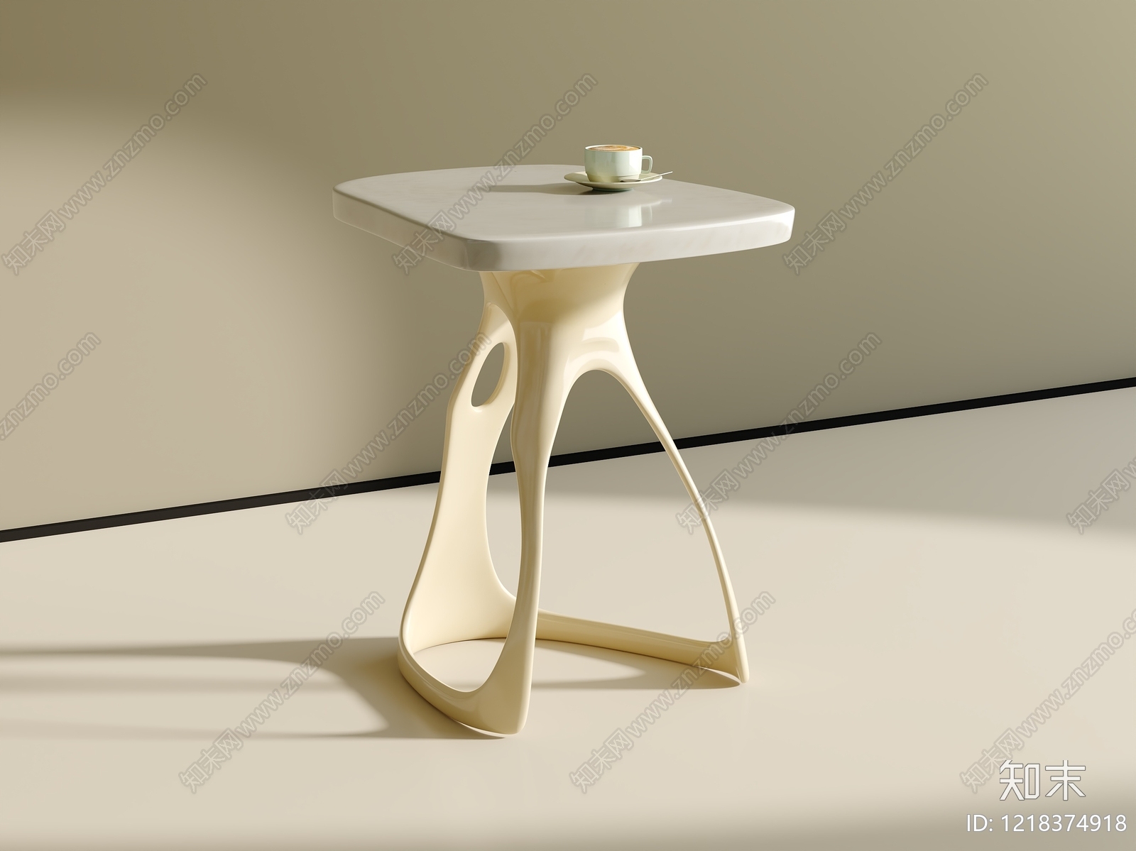 奶油风边几3D模型下载【ID:1218374918】
