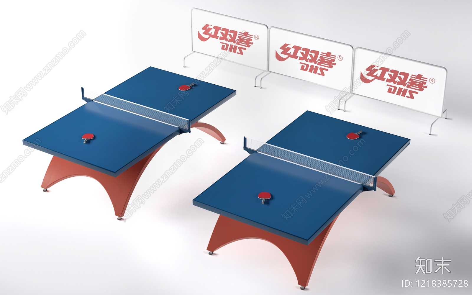 现代简约乒乓球室3D模型渲染效果图