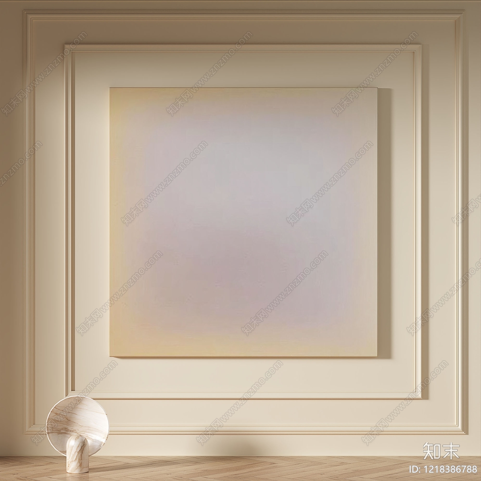 奶油风挂画3D模型下载【ID:1218386788】