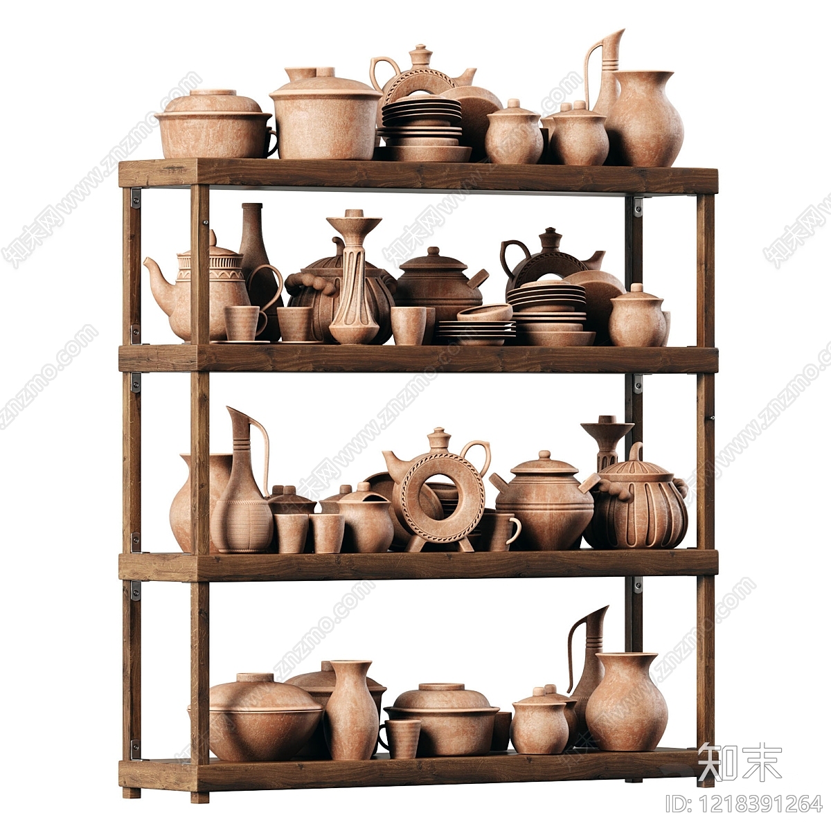 复古摆件组合3D模型下载【ID:1218391264】
