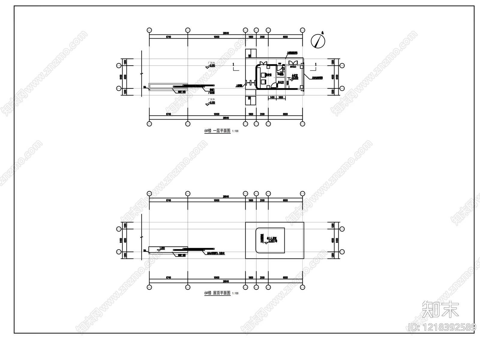 门卫室建筑cad施工图下载【ID:1218392589】