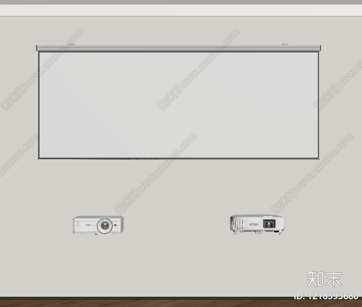 极简投影幕布SU模型下载【ID:1218393680】