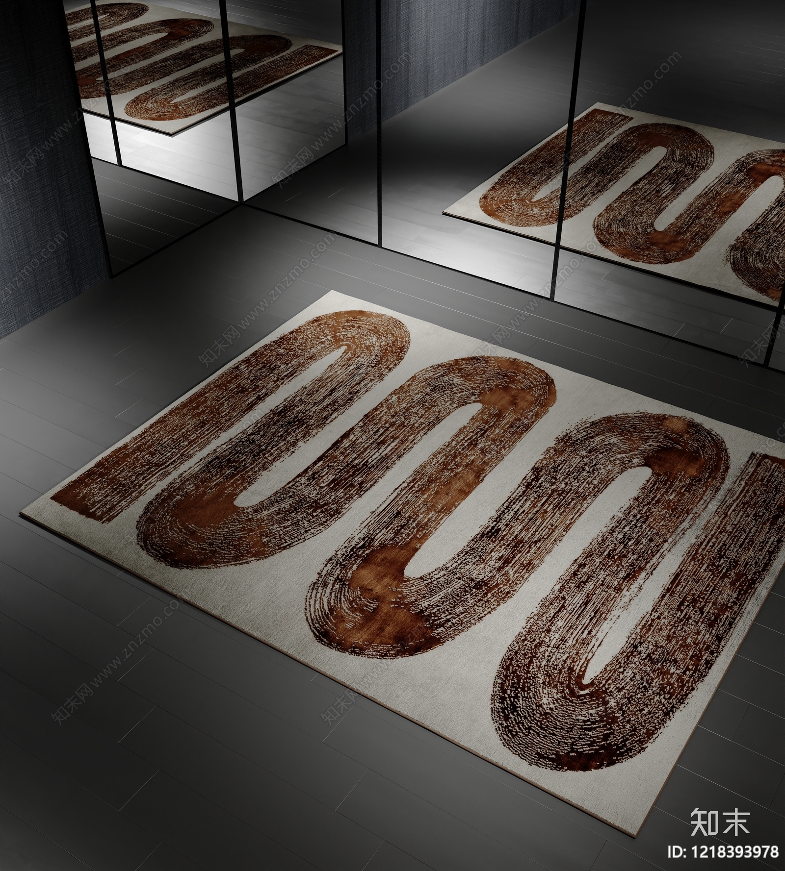 极简儿童地毯3D模型渲染效果图