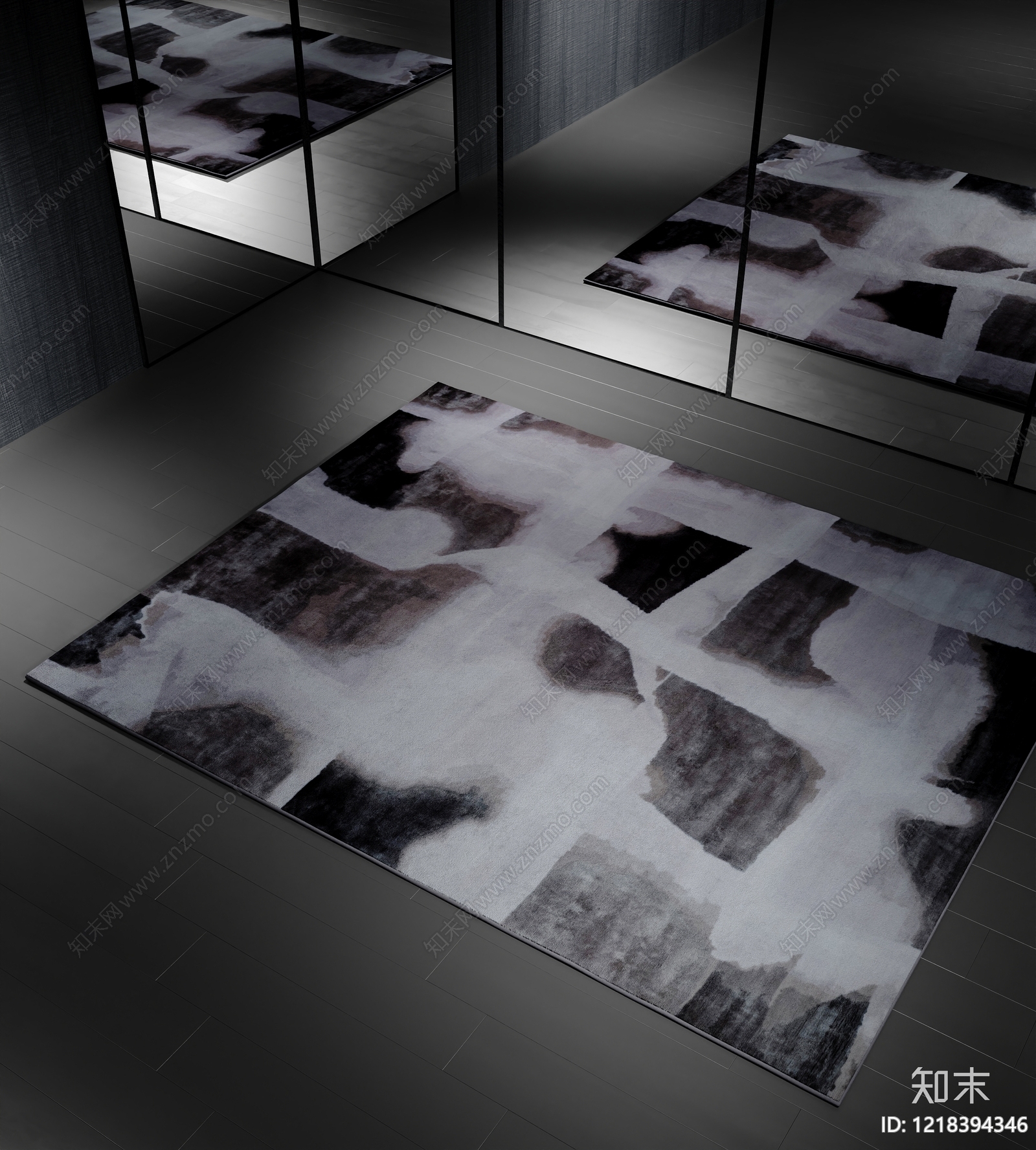 极简主义儿童地毯3D模型渲染效果图