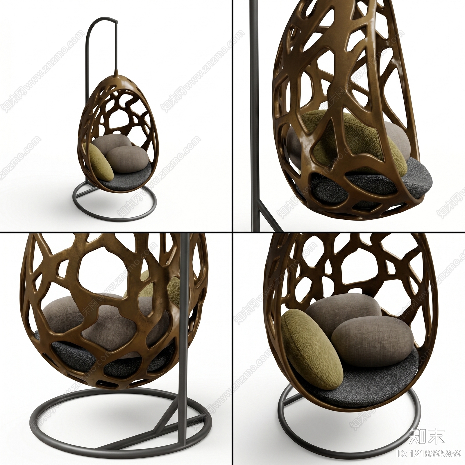 现代艺术风吊椅3D模型渲染效果图