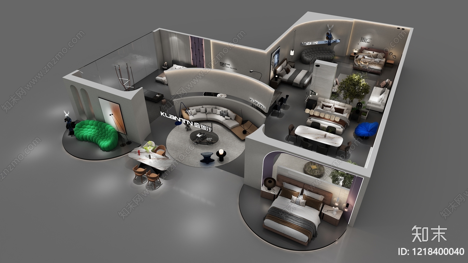 极简家具展厅3D模型下载【ID:1218400040】