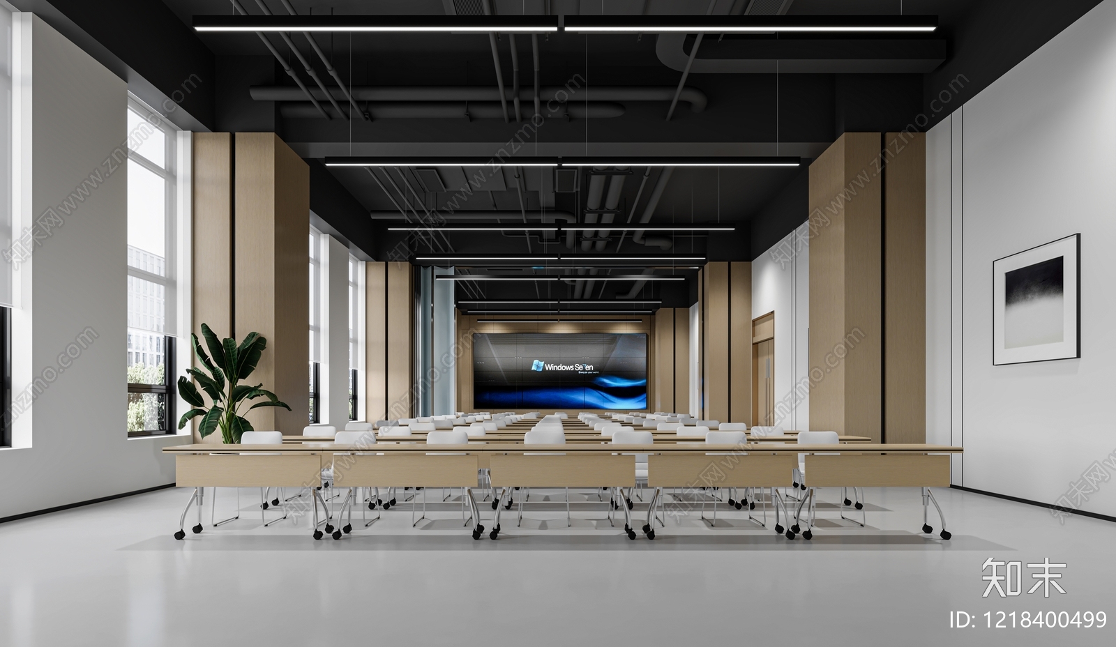 现代简约报告厅3D模型下载【ID:1218400499】