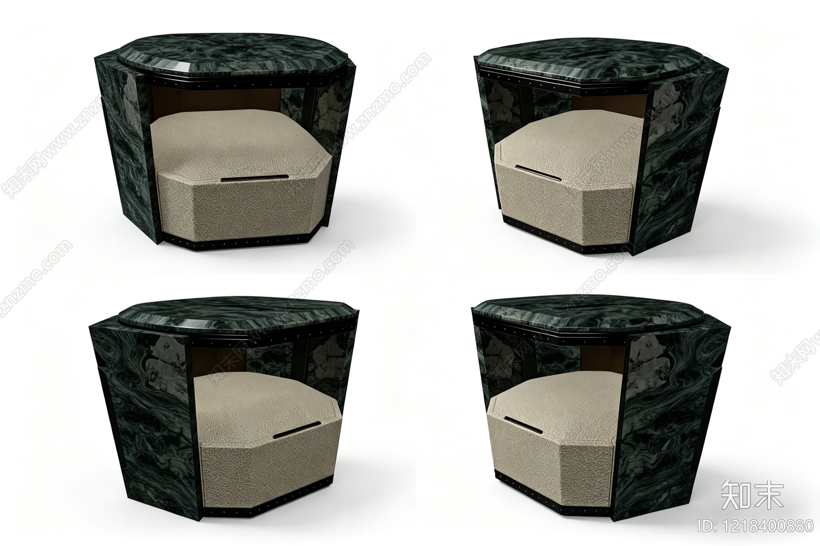 现代轻奢边几3D模型渲染效果图