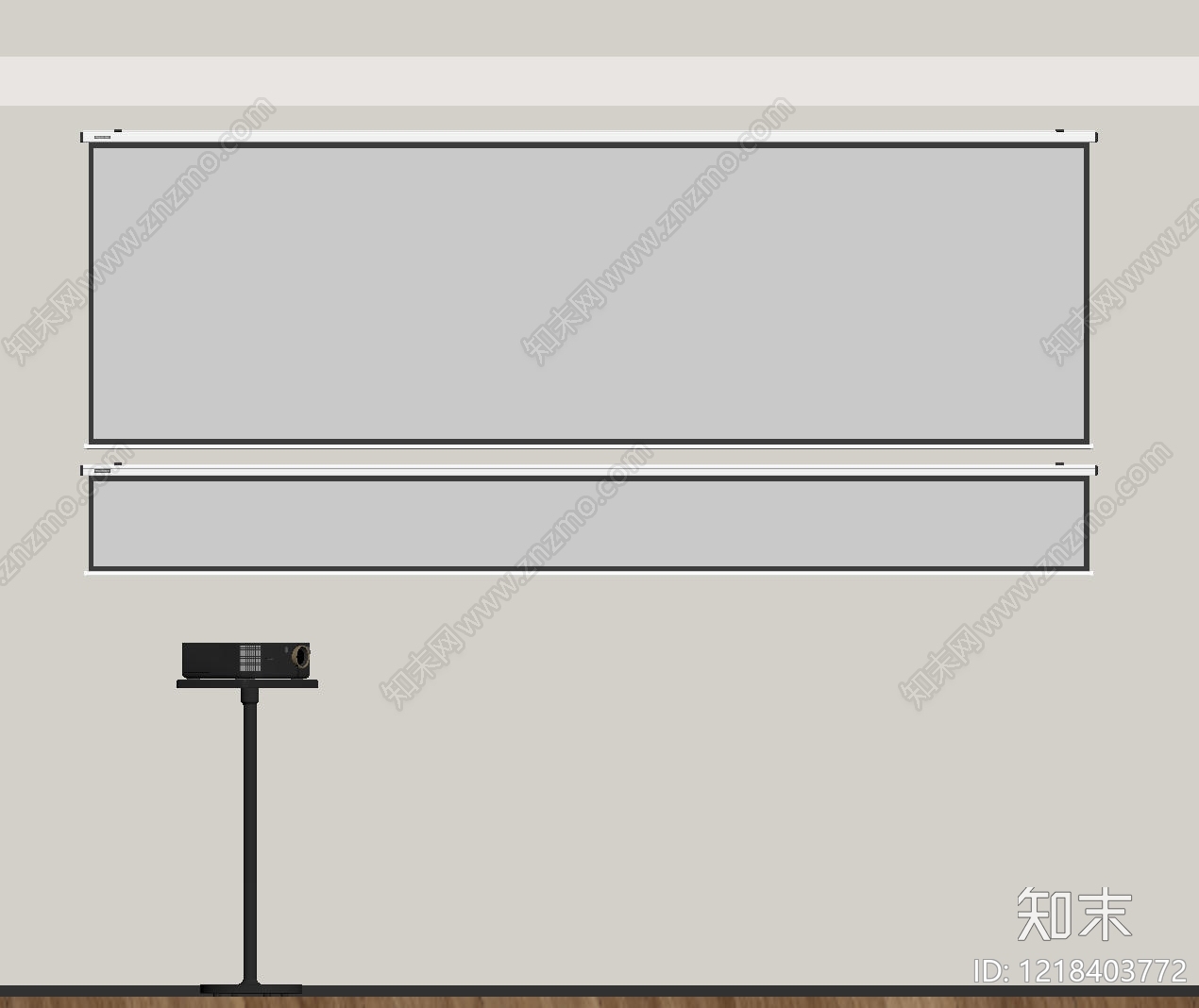 极简投影幕布SU模型下载【ID:1218403772】