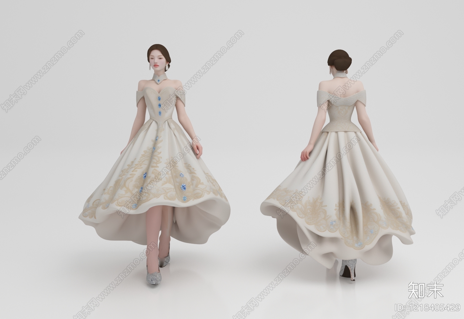 欧式虚拟人物3D模型下载【ID:1218405429】