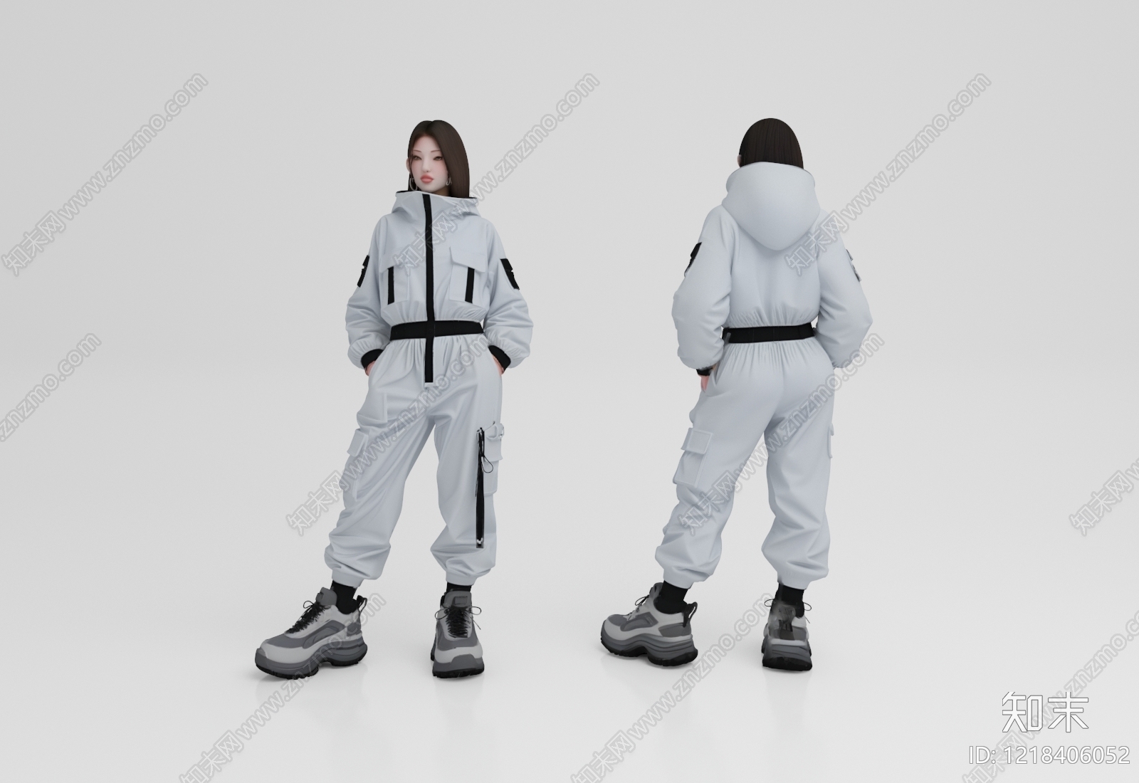 机能风虚拟人物3D模型下载【ID:1218406052】