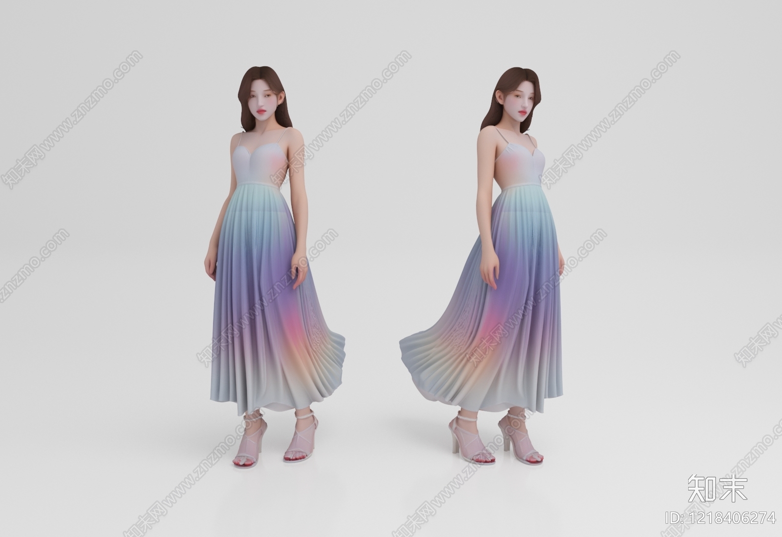 渐变色彩风虚拟人物3D模型下载【ID:1218406274】