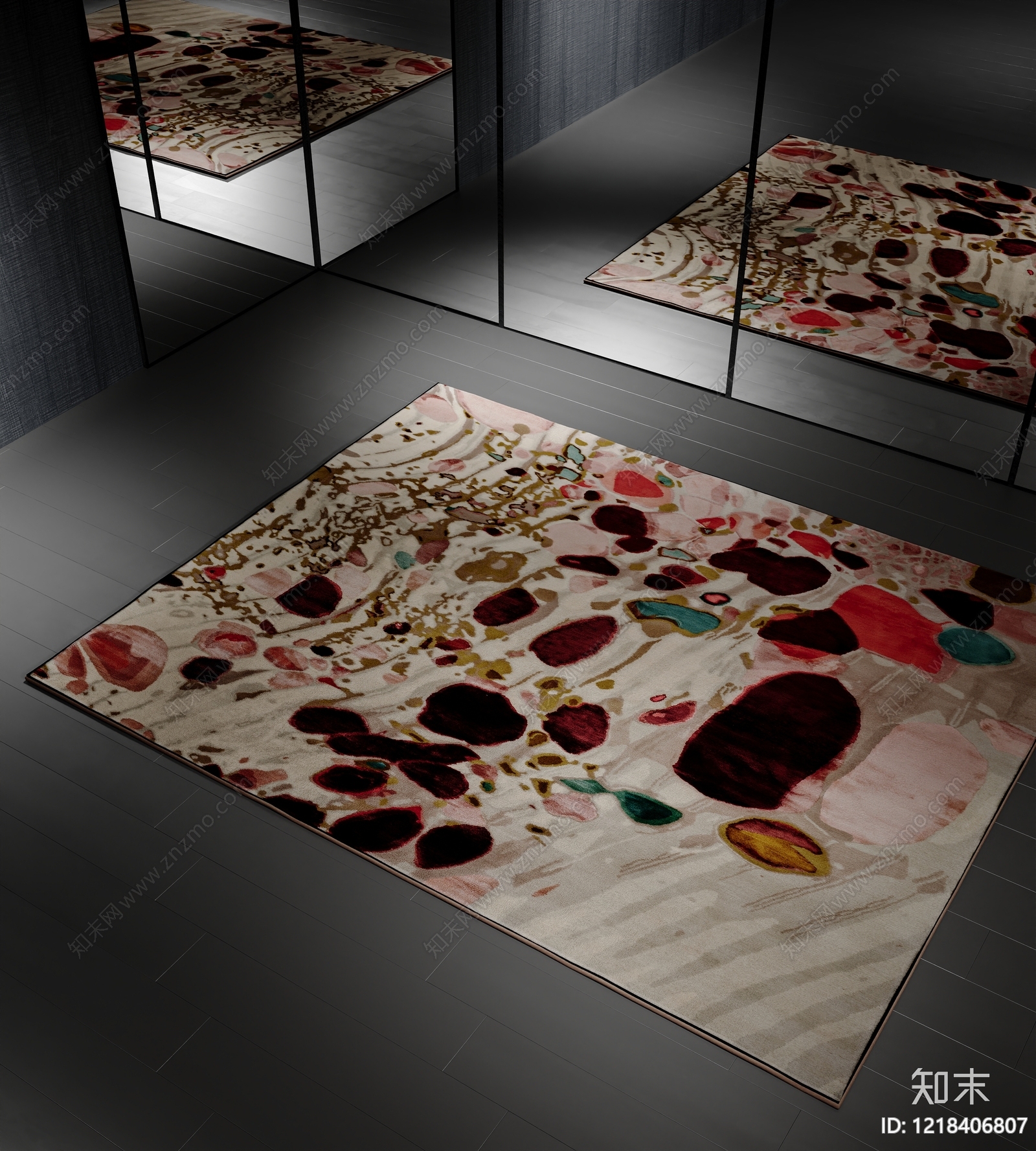 现代艺术风地毯SU模型下载【ID:1218406807】