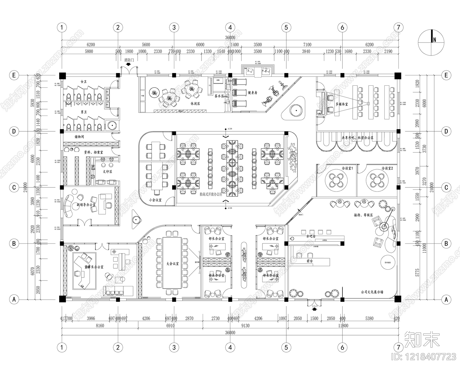 其他办公空间cad施工图下载【ID:1218407723】