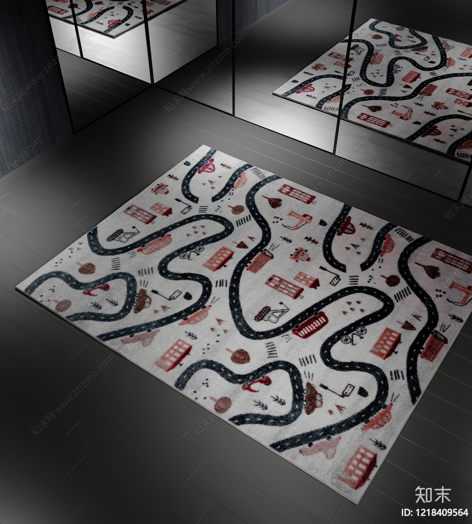 现代地毯SU模型下载【ID:1218409564】