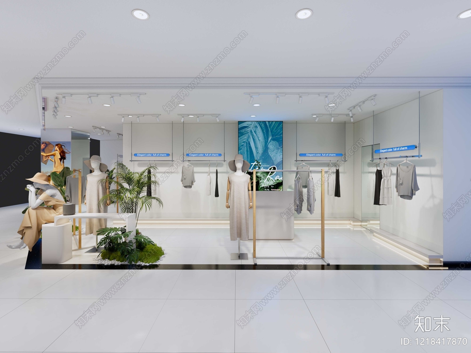 现代简约服装展厅SU模型下载【ID:1218417870】