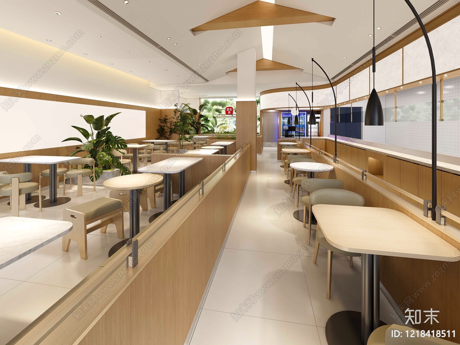 原木风自助餐厅SU模型下载【ID:1218418511】