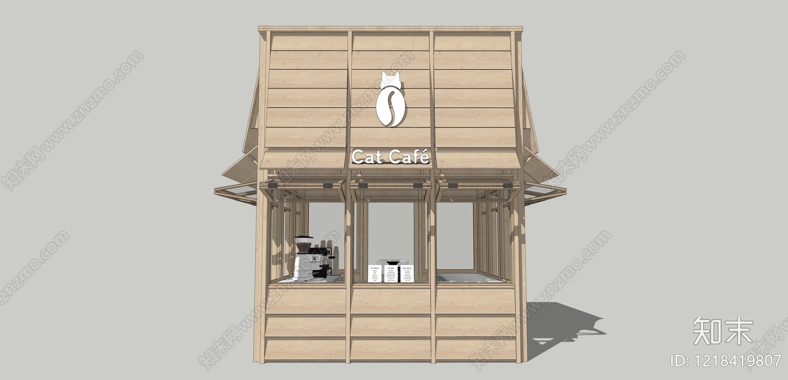 原木风小公建SU模型下载【ID:1218419807】