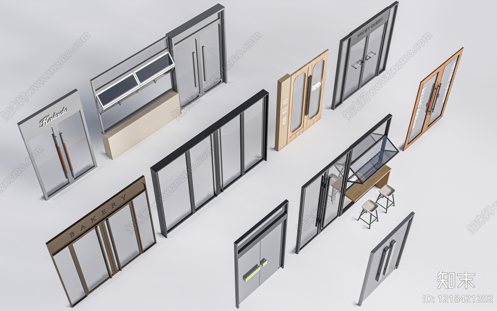 现代简约门组合3D模型下载【ID:1218421202】