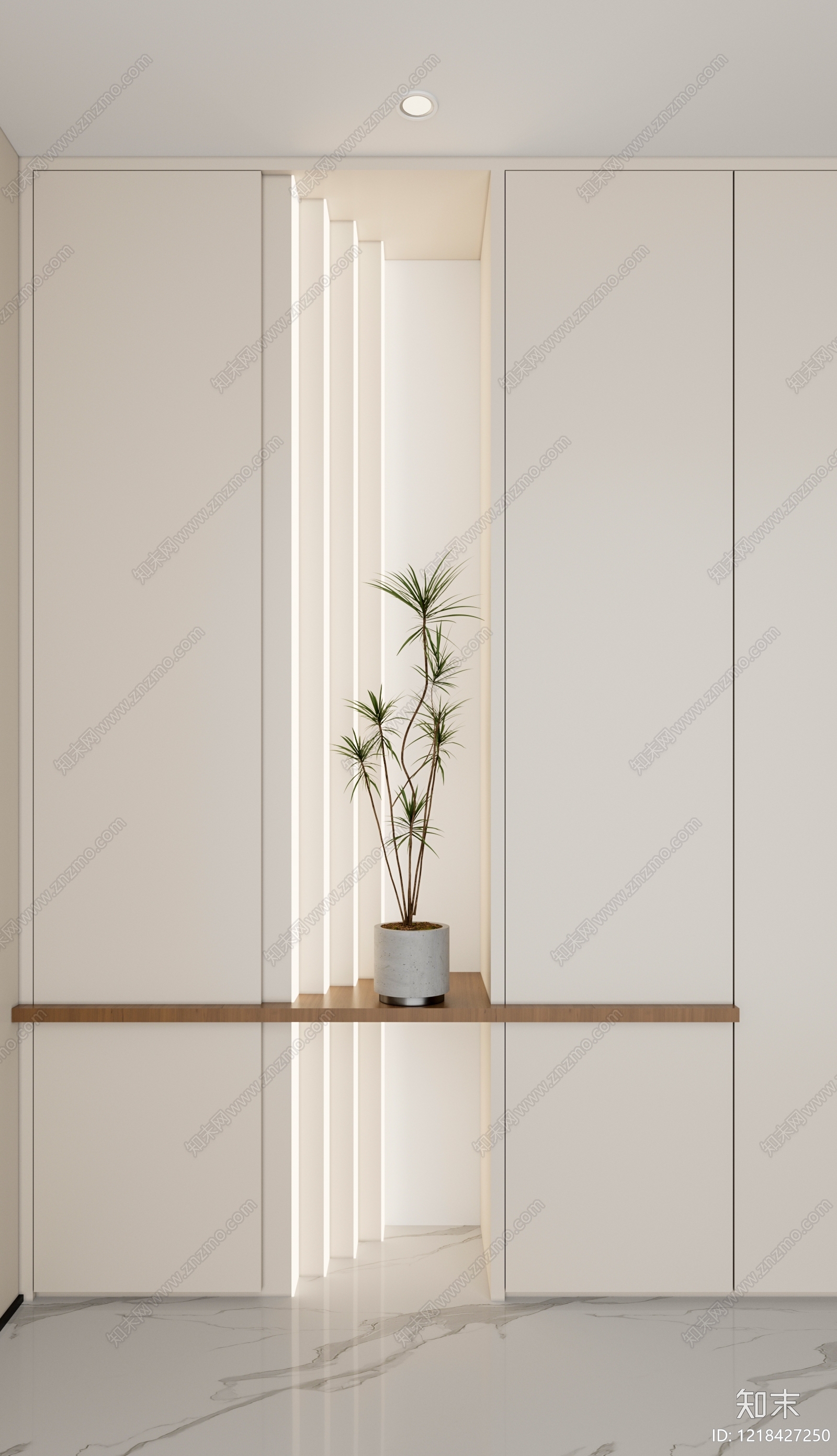 奶油风玄关SU模型下载【ID:1218427250】
