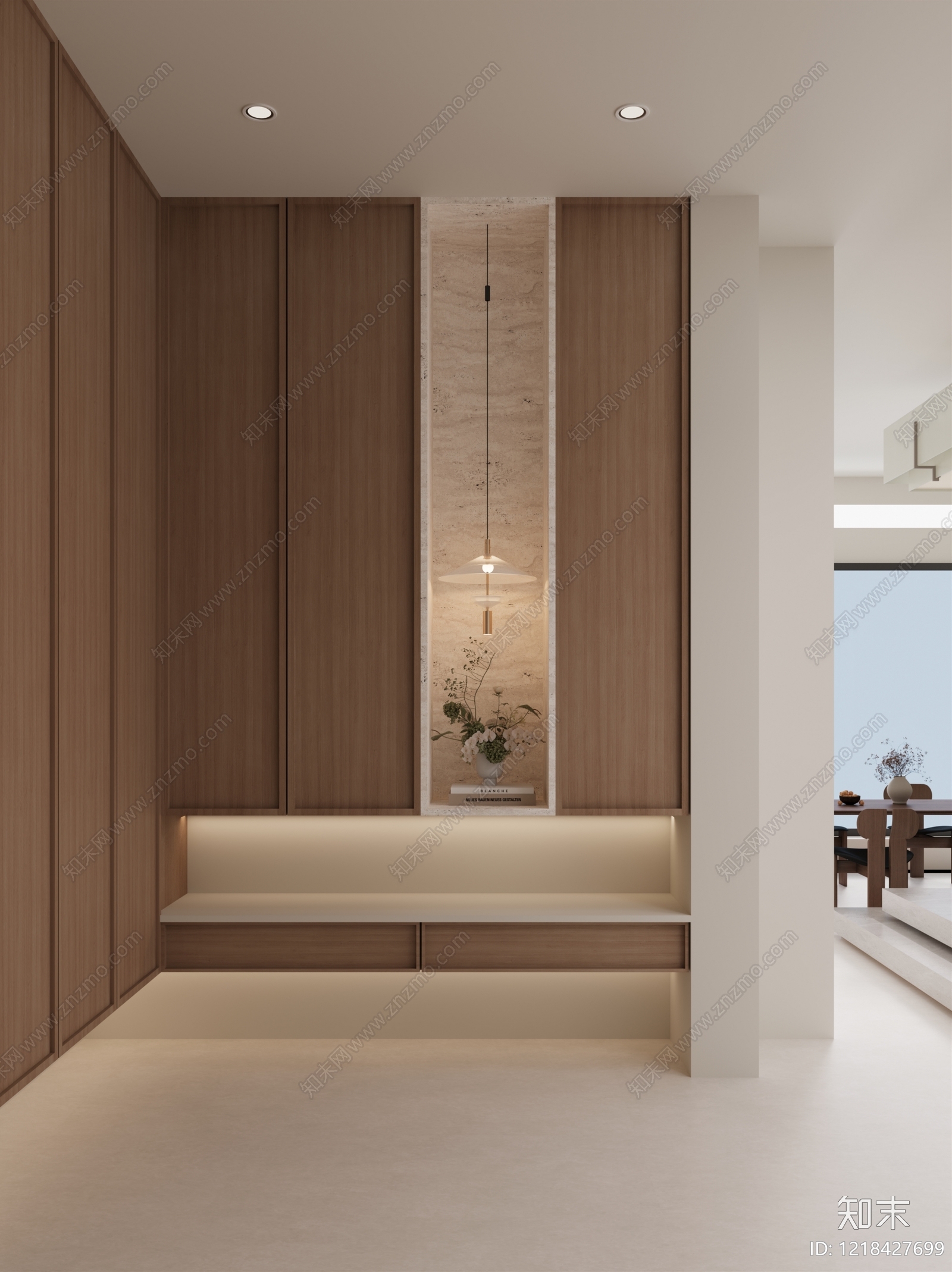 原木风玄关3D模型下载【ID:1218427699】