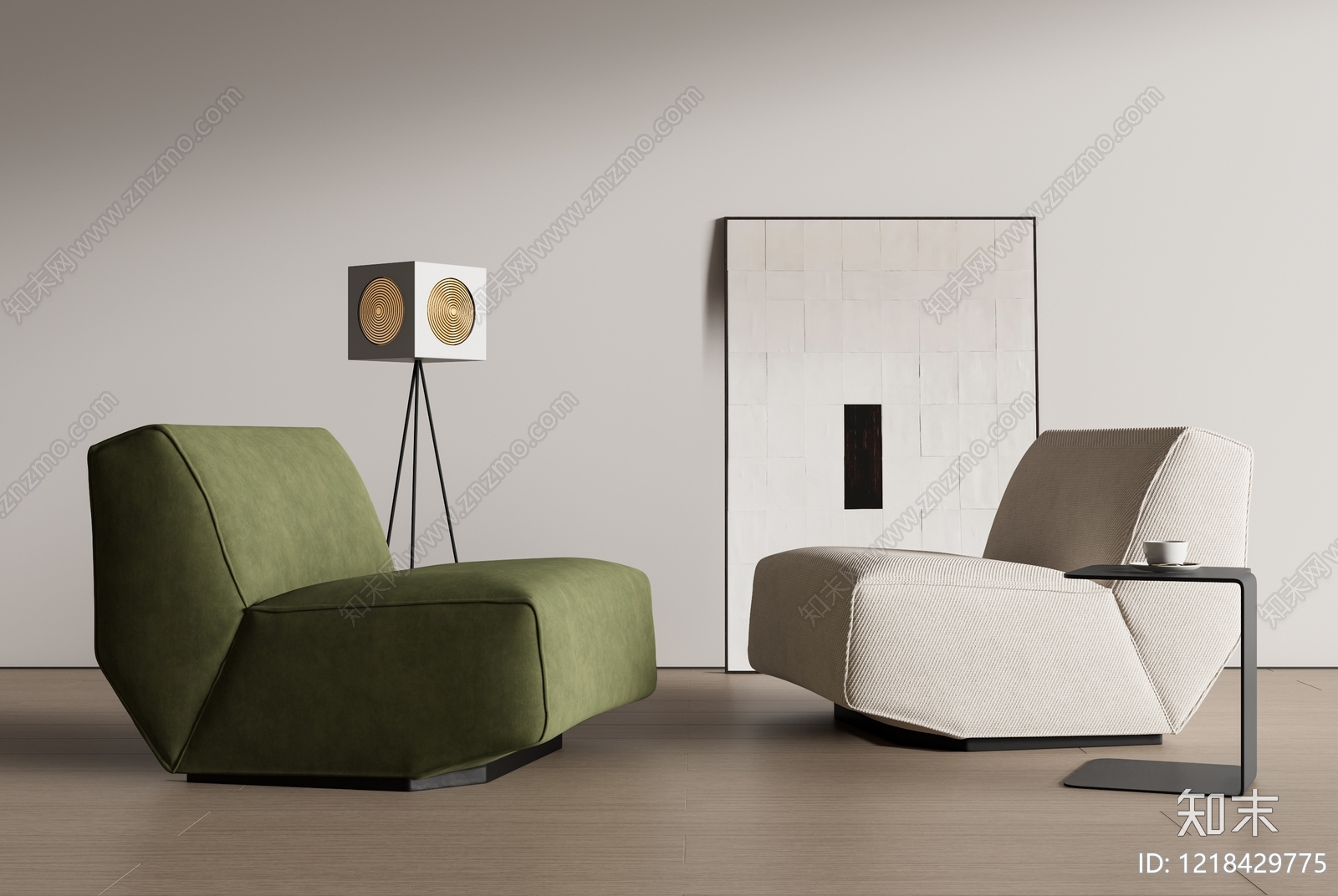 极简单人沙发3D模型下载【ID:1218429775】