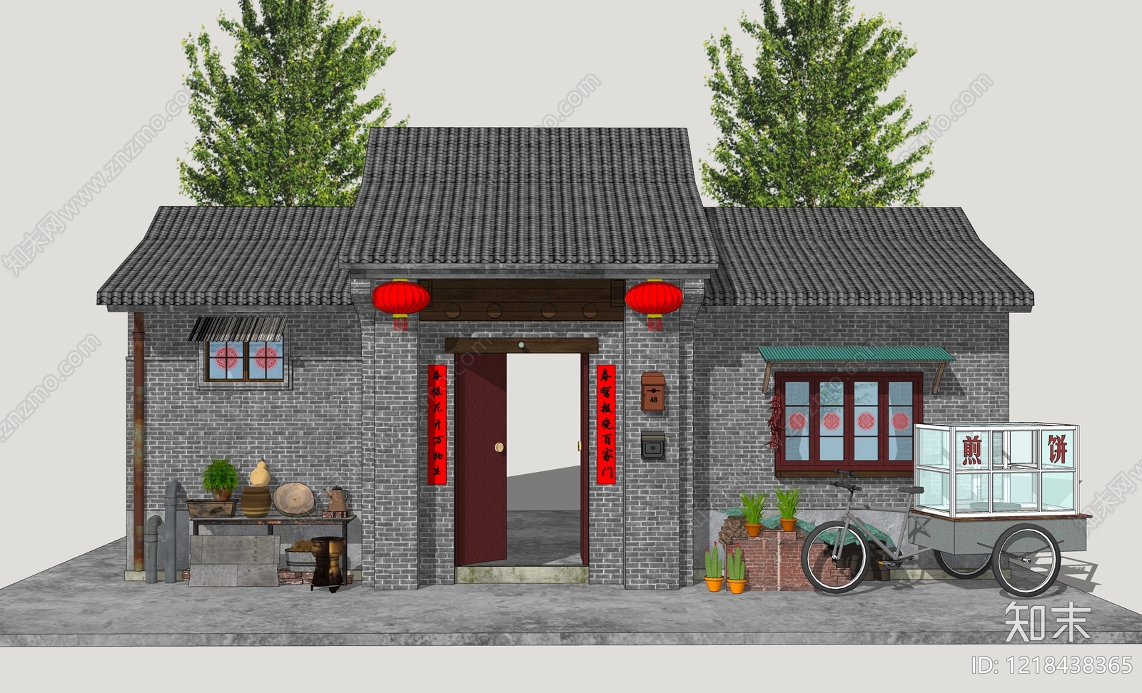 新中式乡村民房SU模型草图