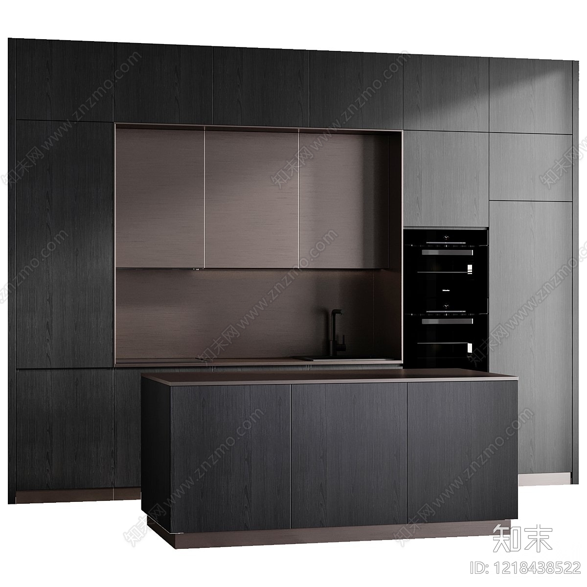 极简开放式厨房3D模型下载【ID:1218438522】