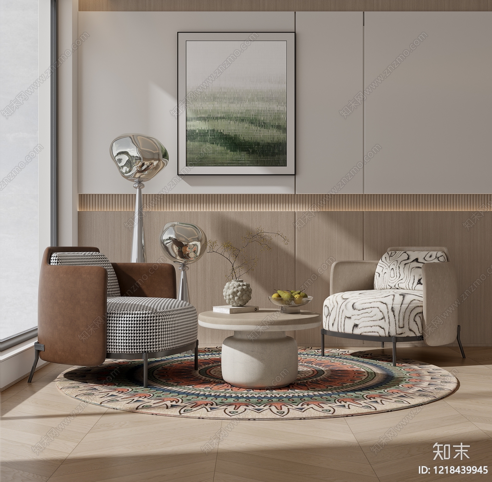 现代轻奢沙发3D模型下载【ID:1218439945】
