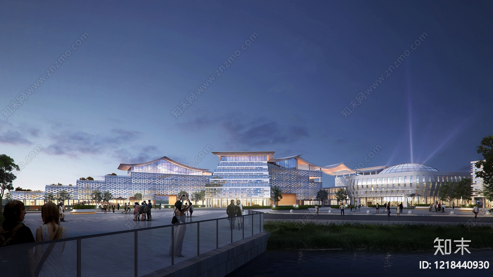 新中式会展中心3D模型下载【ID:1218440930】