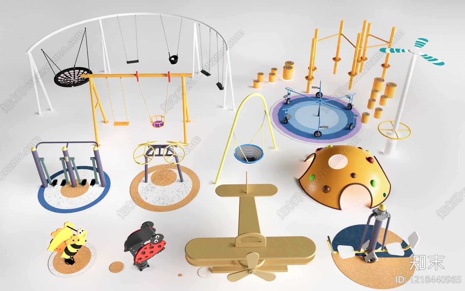 现代儿童游乐风儿童游乐空间3D模型下载【ID:1218440965】