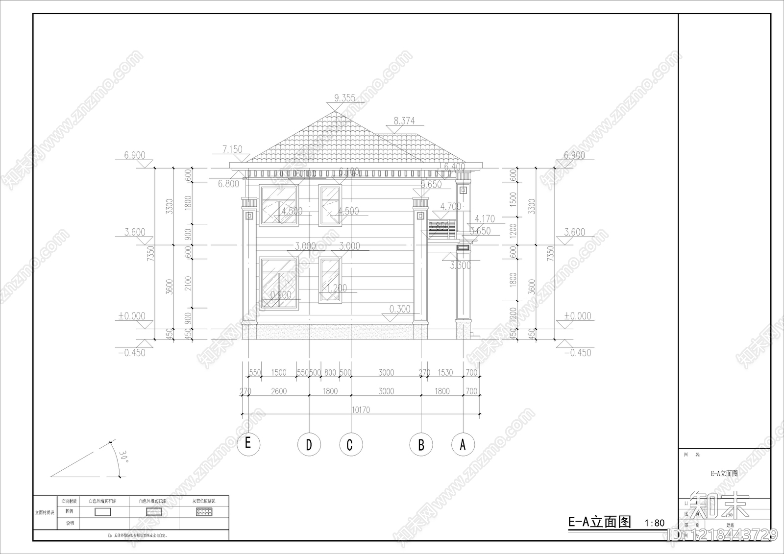 别墅建筑cad施工图下载【ID:1218443729】
