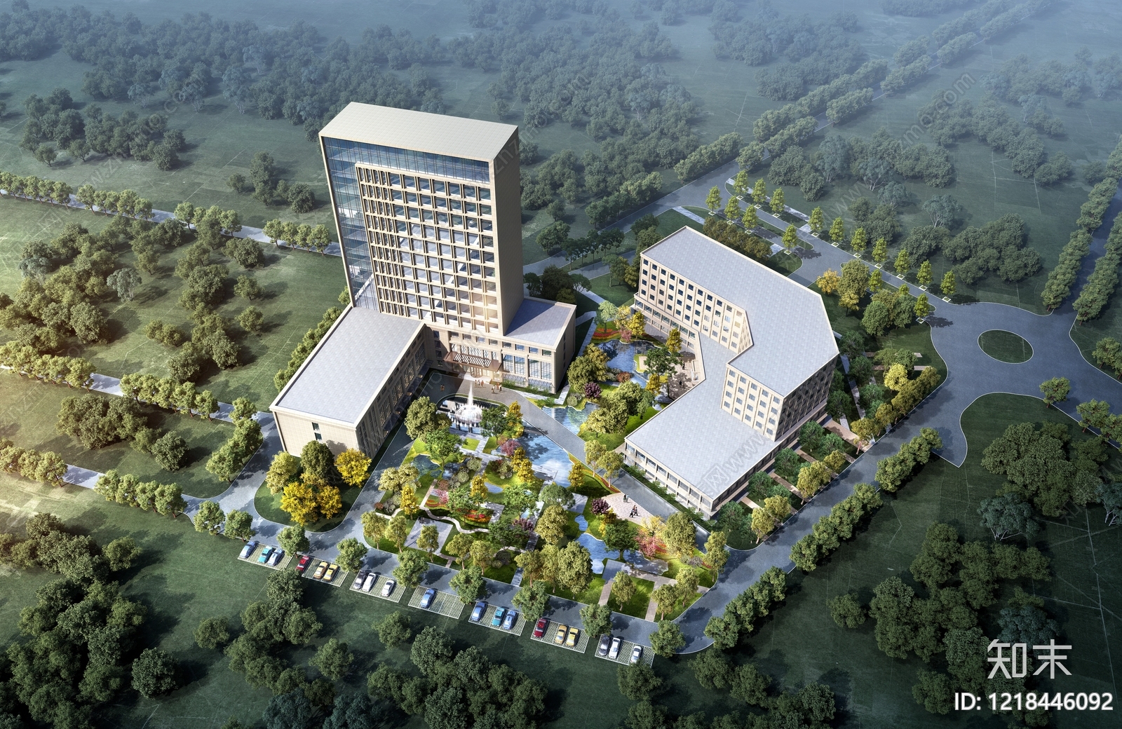 现代主义科研办公楼3D模型下载【ID:1218446092】