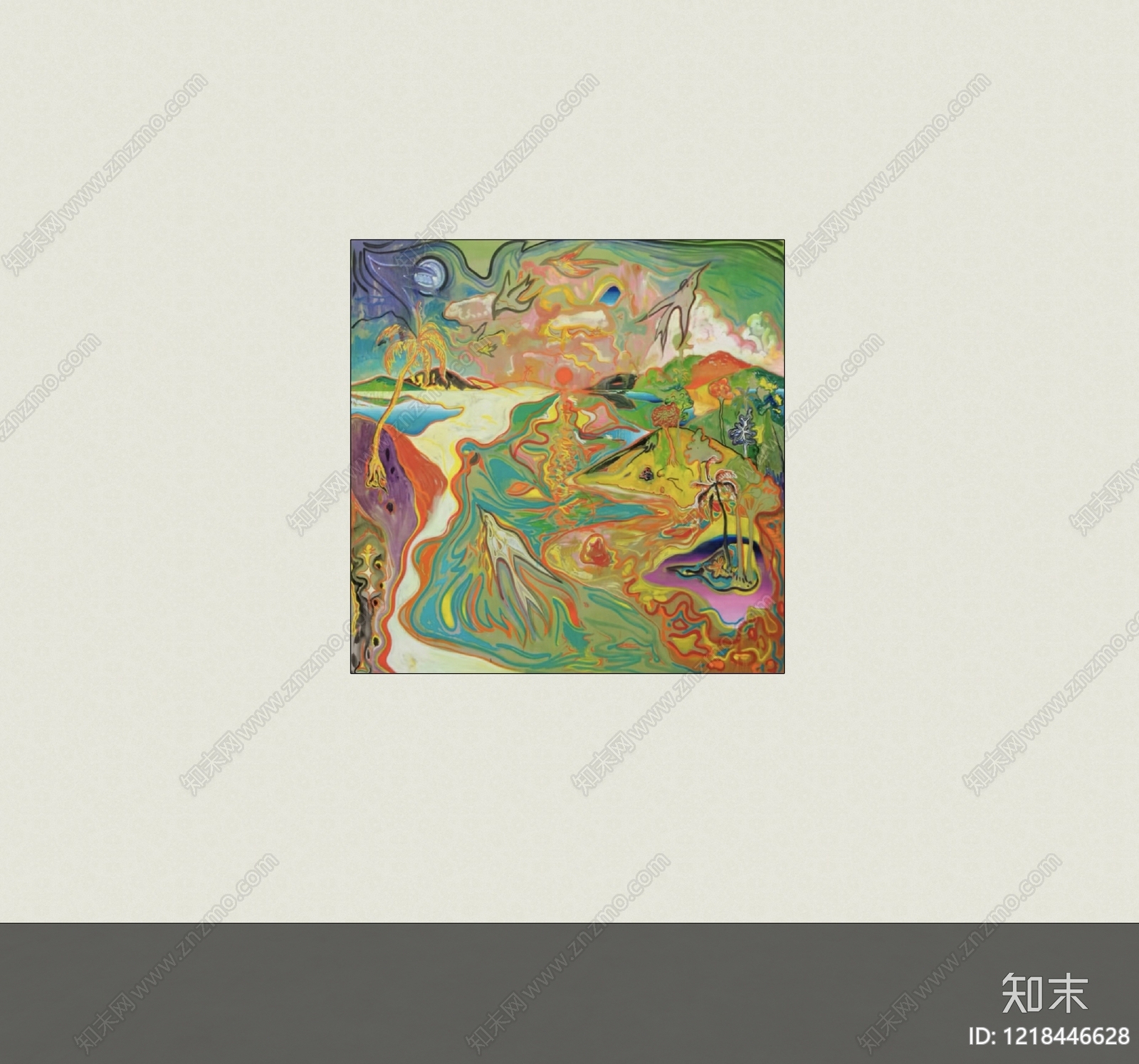 奶油风挂画SU模型下载【ID:1218446628】
