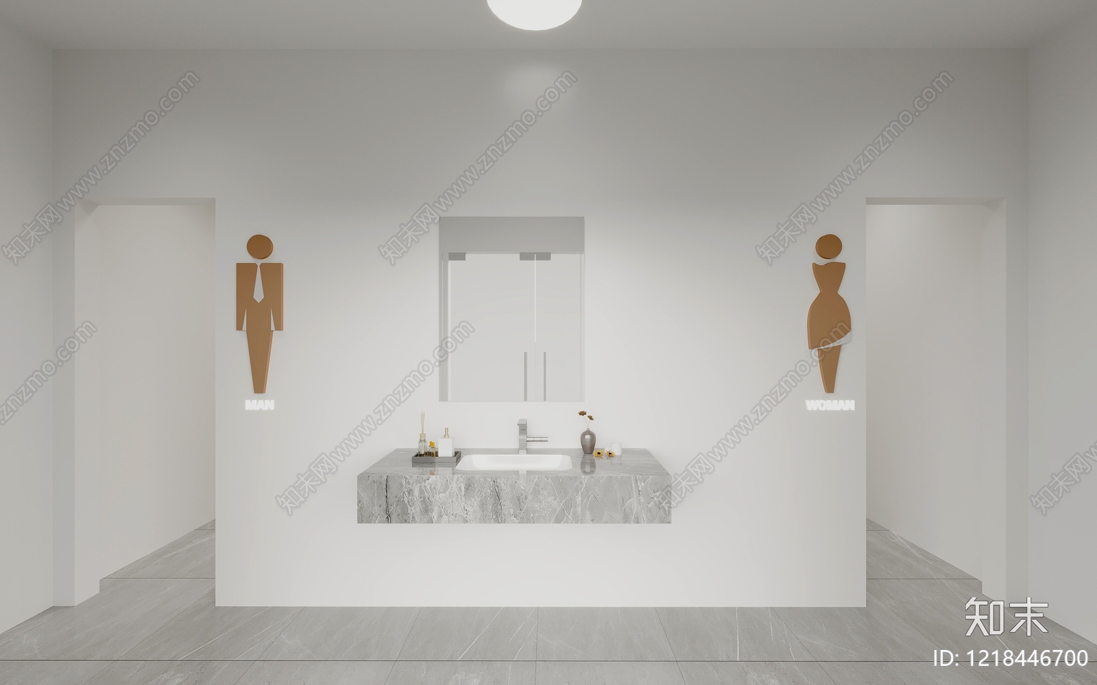 极简公共卫生间3D模型下载【ID:1218446700】