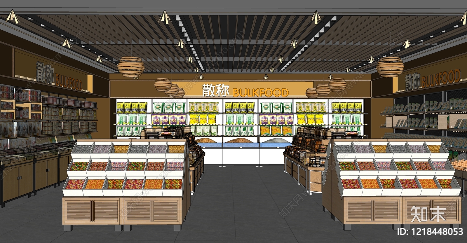 原木风超市SU模型下载【ID:1218448053】