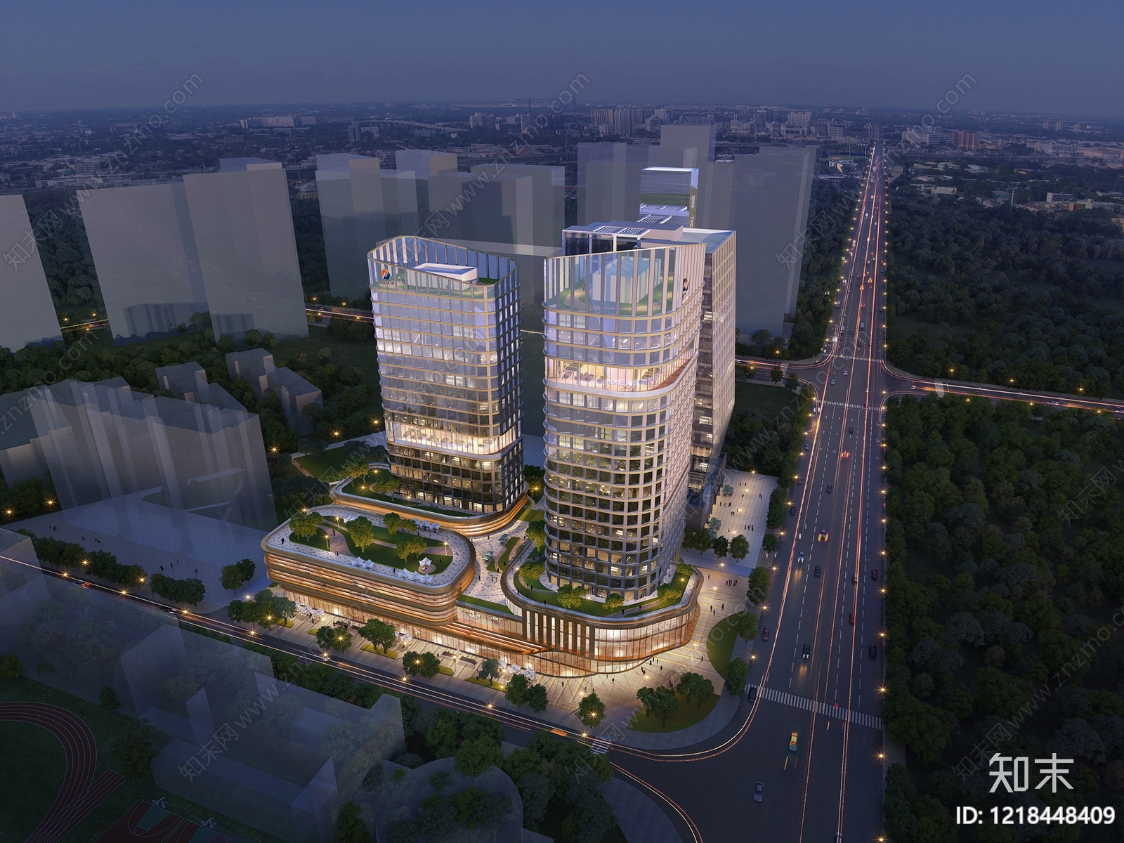 现代主义商业综合体3D模型下载【ID:1218448409】