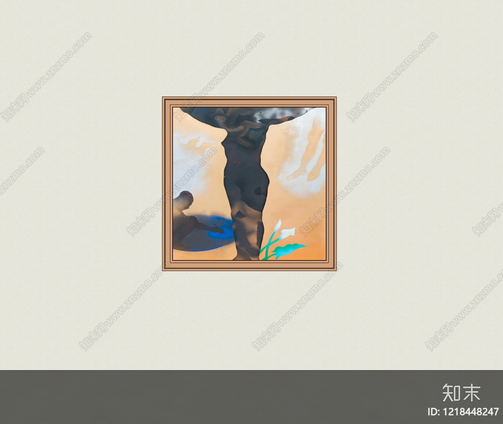 奶油风挂画SU模型下载【ID:1218448247】