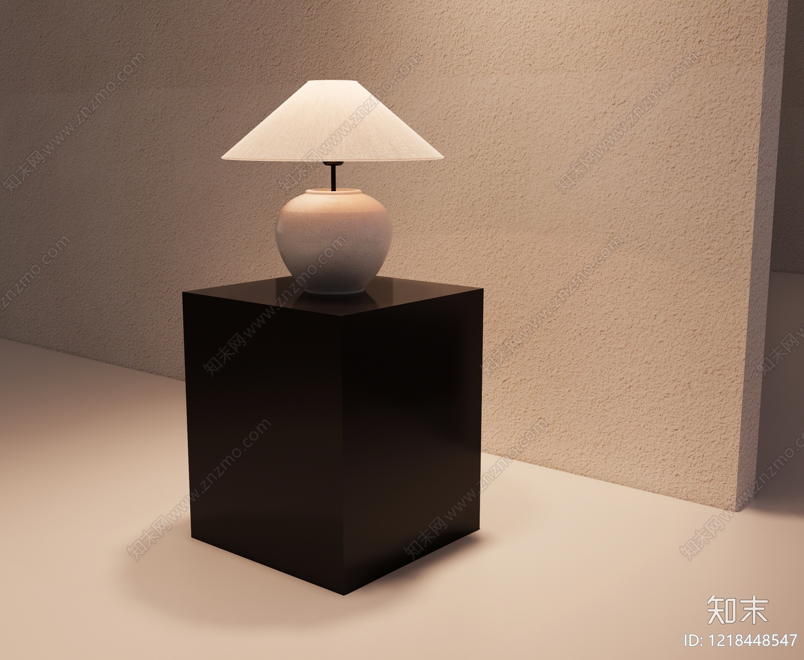 中古风艺术台灯SU模型下载【ID:1218448547】