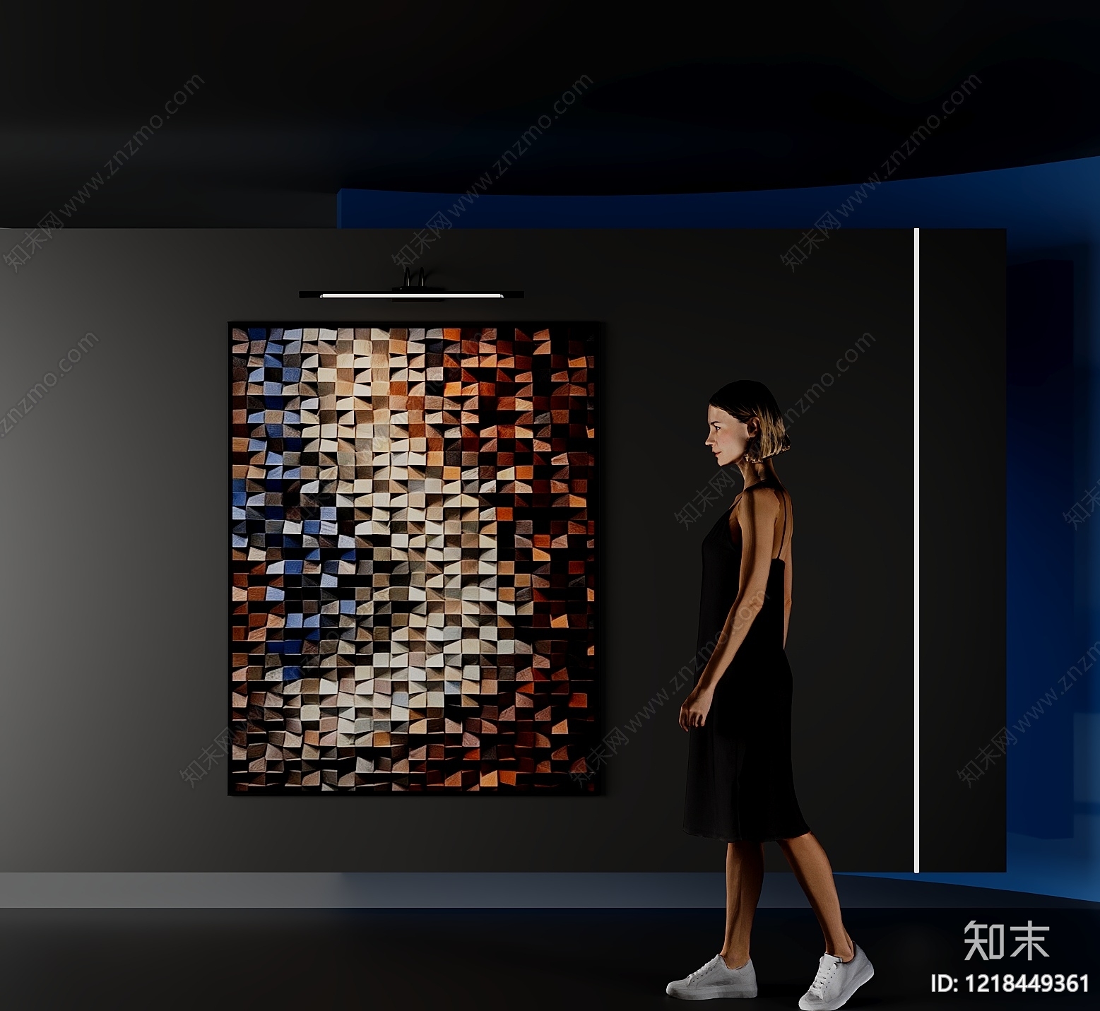 现代艺术展厅SU模型下载【ID:1218449361】