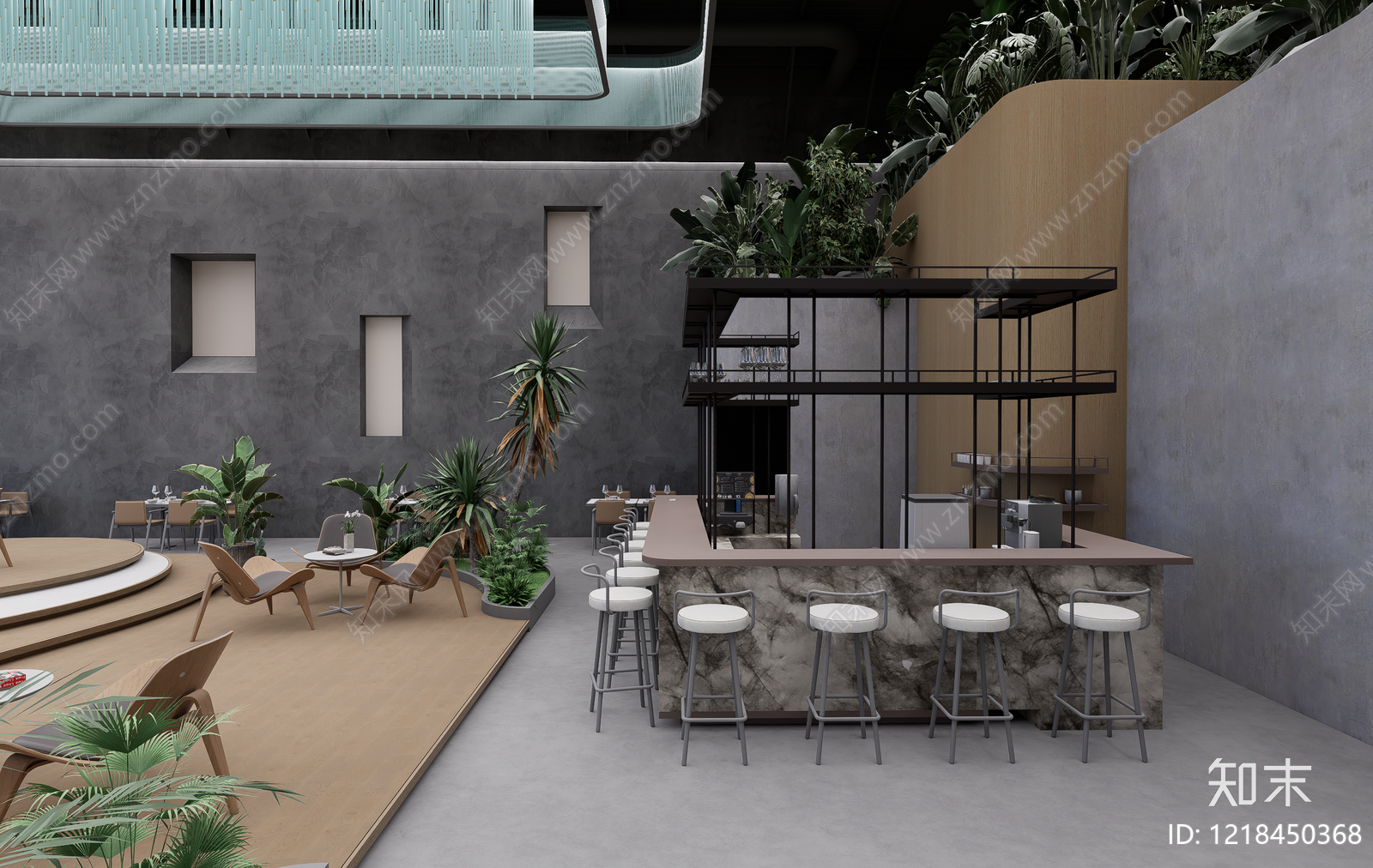 侘寂风咖啡厅SU模型下载【ID:1218450368】