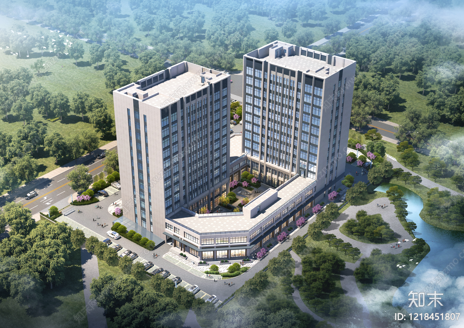 现代主义酒店建筑SU模型下载【ID:1218451807】