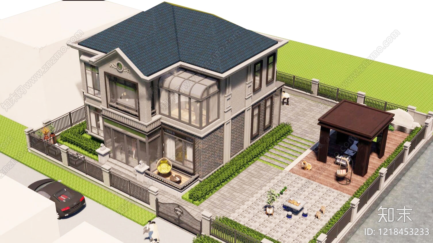 别墅建筑cad施工图下载【ID:1218453233】
