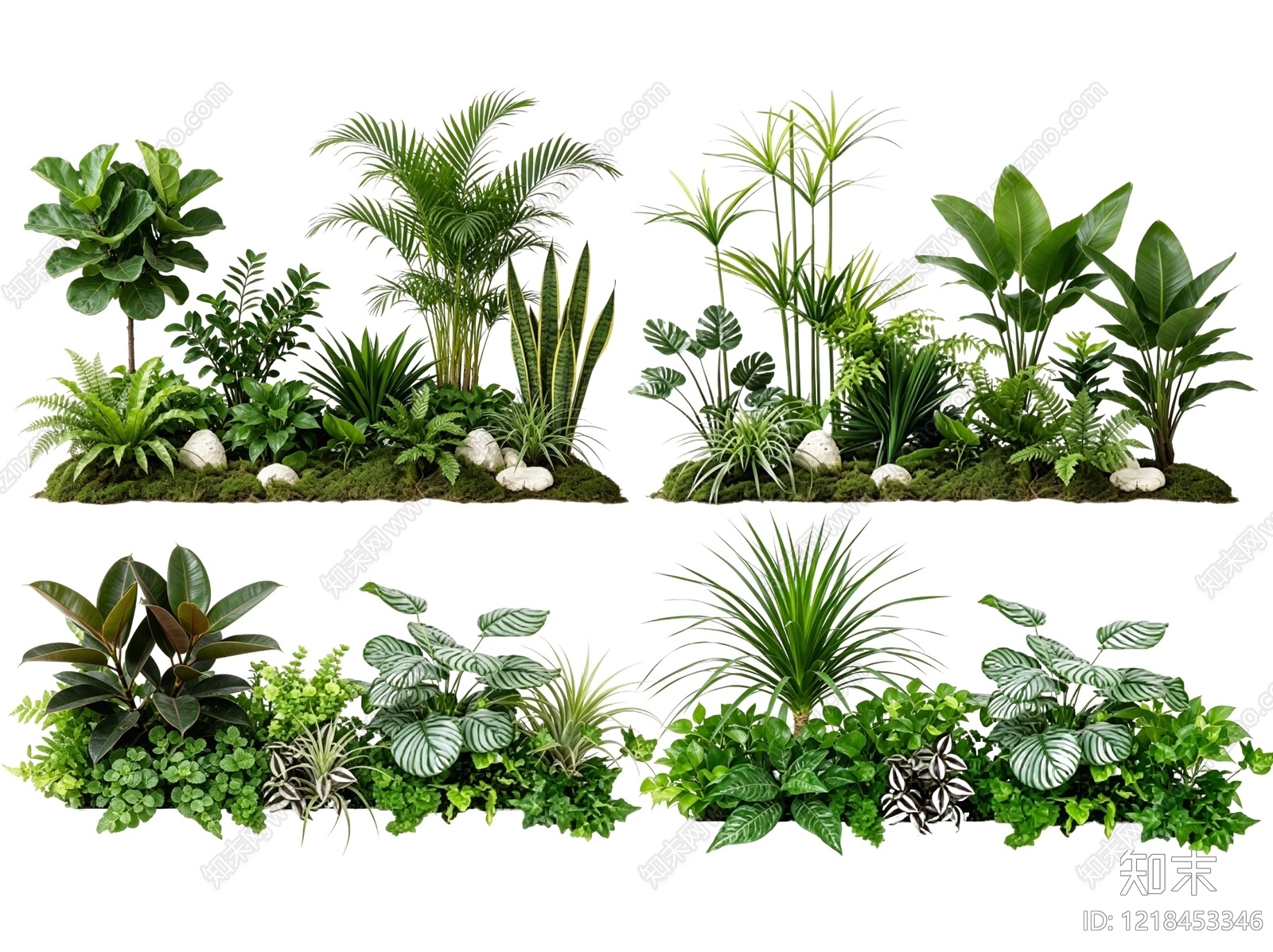 热带植物景观花境SU模型草图