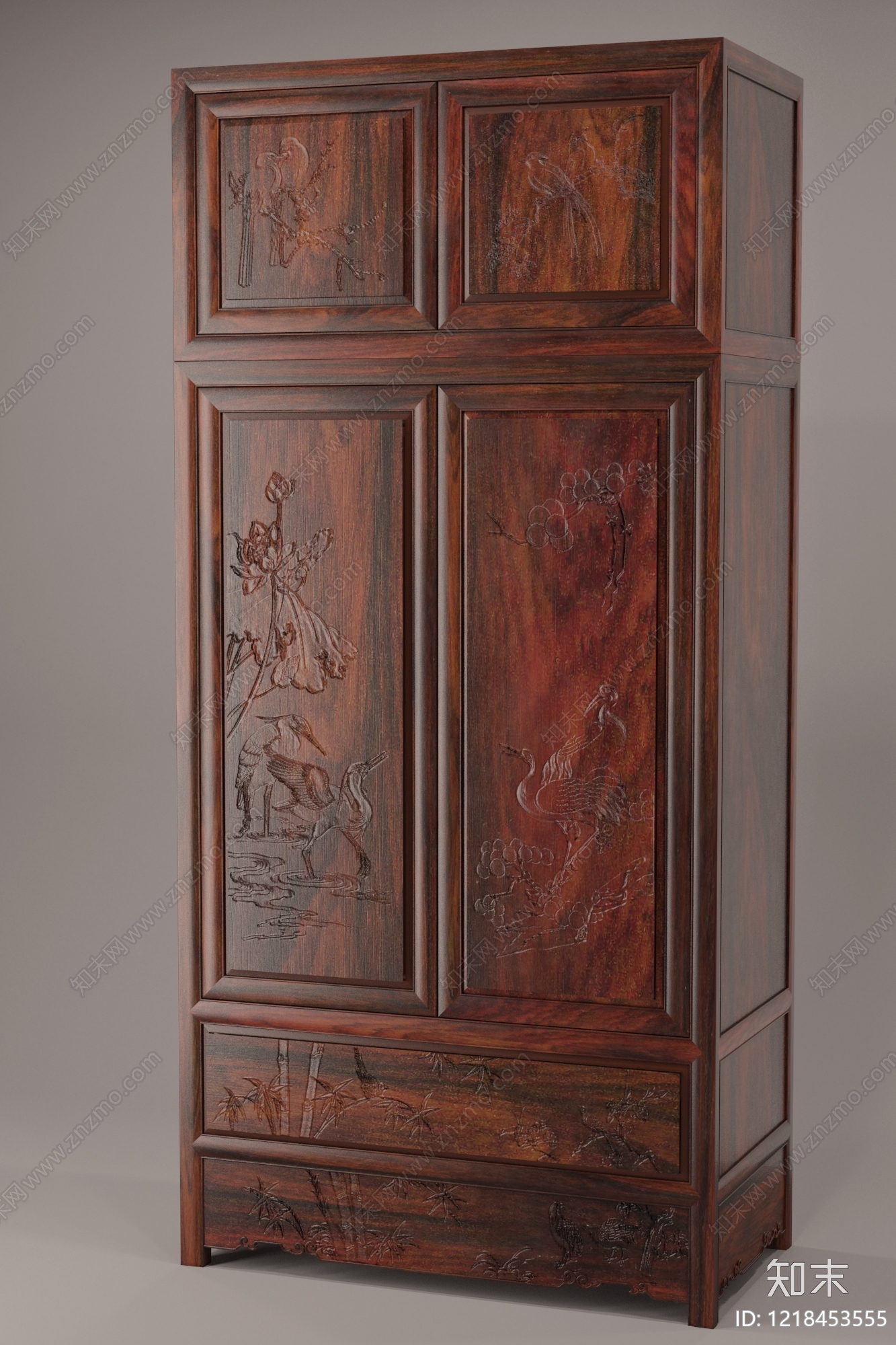 新中式衣柜3D模型下载【ID:1218453555】