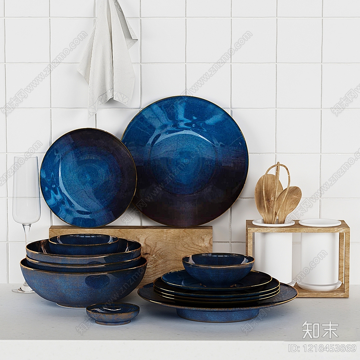 现代简约餐具3D模型下载【ID:1218453869】